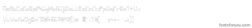 フォントIndiaSnakePixelLabyrinthGameLight – 白い背景に灰色の文字