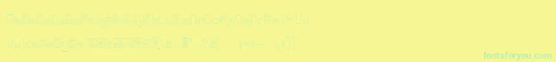 フォントIndiaSnakePixelLabyrinthGameLight – 黄色い背景に緑の文字