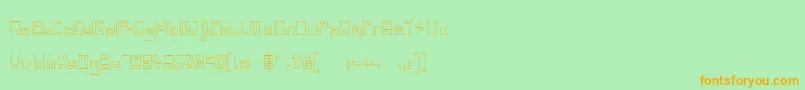 Шрифт IndiaSnakePixelLabyrinthGameLight – оранжевые шрифты на зелёном фоне