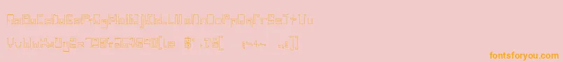Шрифт IndiaSnakePixelLabyrinthGameLight – оранжевые шрифты на розовом фоне