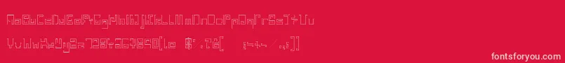 IndiaSnakePixelLabyrinthGameLight-fontti – vaaleanpunaiset fontit punaisella taustalla