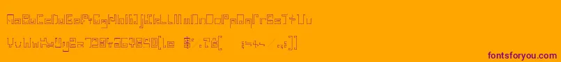 IndiaSnakePixelLabyrinthGameLight-fontti – violetit fontit oranssilla taustalla