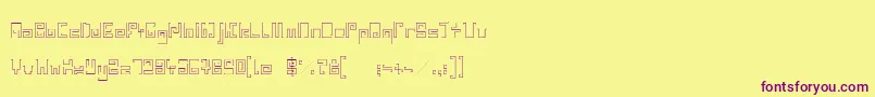 IndiaSnakePixelLabyrinthGameLight-fontti – violetit fontit keltaisella taustalla