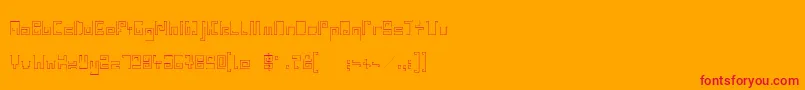 Шрифт IndiaSnakePixelLabyrinthGameLight – красные шрифты на оранжевом фоне