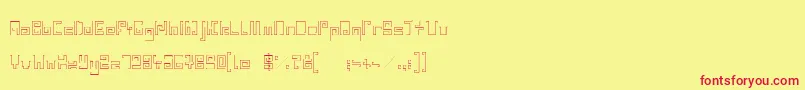 フォントIndiaSnakePixelLabyrinthGameLight – 赤い文字の黄色い背景