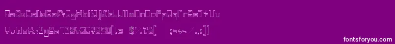 Шрифт IndiaSnakePixelLabyrinthGameLight – белые шрифты на фиолетовом фоне