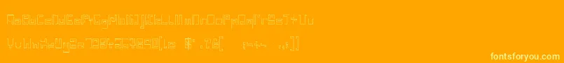 IndiaSnakePixelLabyrinthGameLight-fontti – keltaiset fontit oranssilla taustalla