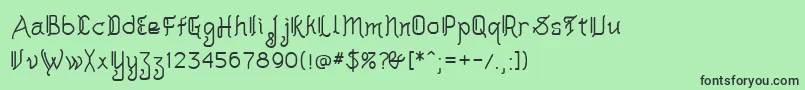 Akashi Font – Black Fonts on Green Background