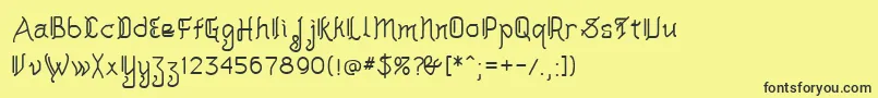Akashi Font – Black Fonts on Yellow Background