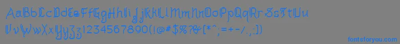 Akashi-Schriftart – Blaue Schriften auf grauem Hintergrund