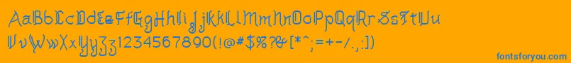 Akashi Font – Blue Fonts on Orange Background