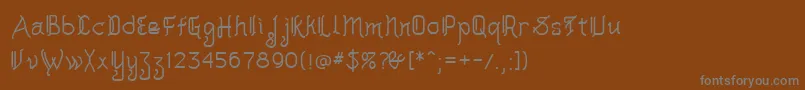 フォントAkashi – 茶色の背景に灰色の文字