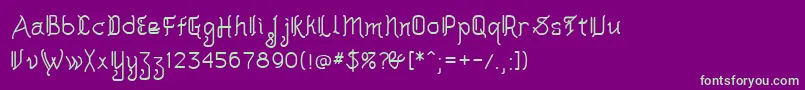 Akashi Font – Green Fonts on Purple Background