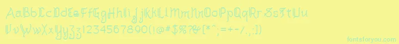 フォントAkashi – 黄色い背景に緑の文字