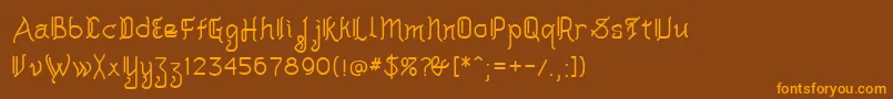 Akashi Font – Orange Fonts on Brown Background