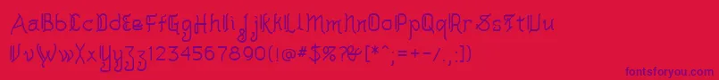 Akashi-Schriftart – Violette Schriften auf rotem Hintergrund