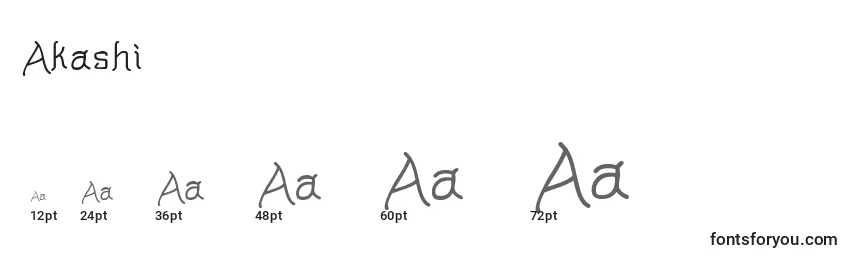 Размеры шрифта Akashi