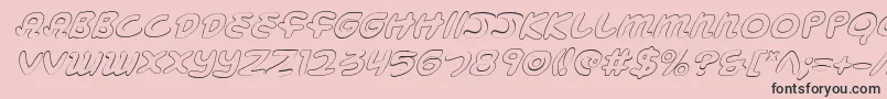 Mbeansoi-Schriftart – Schwarze Schriften auf rosa Hintergrund