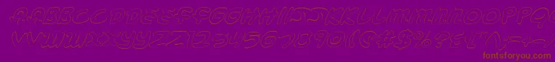 Mbeansoi-Schriftart – Braune Schriften auf violettem Hintergrund