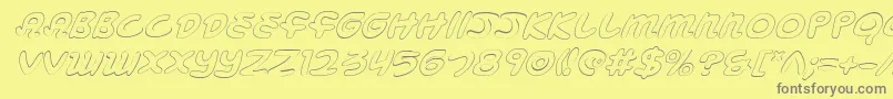 Mbeansoi-Schriftart – Graue Schriften auf gelbem Hintergrund