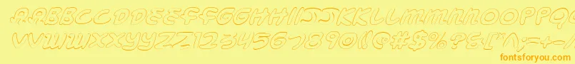 フォントMbeansoi – オレンジの文字が黄色の背景にあります。