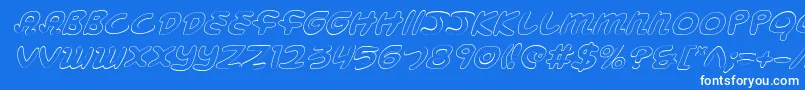 Шрифт Mbeansoi – белые шрифты на синем фоне