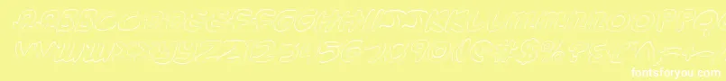 Шрифт Mbeansoi – белые шрифты на жёлтом фоне