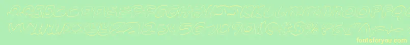 Mbeansoi-Schriftart – Gelbe Schriften auf grünem Hintergrund