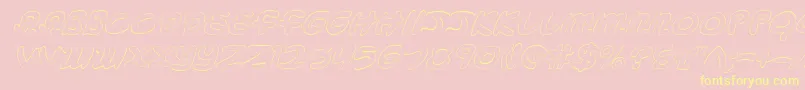 Mbeansoi-Schriftart – Gelbe Schriften auf rosa Hintergrund
