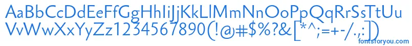 Sebastianlightucf-Schriftart – Blaue Schriften auf weißem Hintergrund