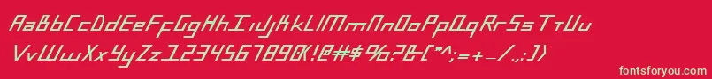 フォントBluejulyb – 赤い背景に緑の文字