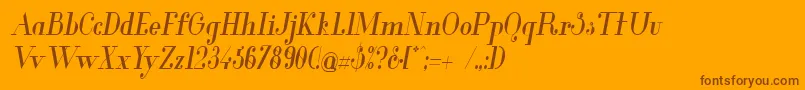 Saiba mais sobre a fonte GlamorMediumcondenseditali Fonte GlamorMediumcondenseditali – fontes marrons em um fundo laranja