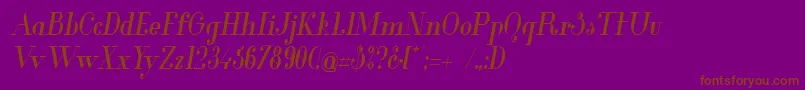 GlamorMediumcondenseditali Font – Brown Fonts on Purple Background