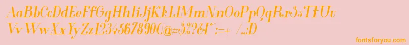 GlamorMediumcondenseditali Font – Orange Fonts on Pink Background