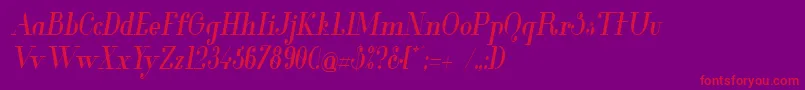 GlamorMediumcondenseditali Font – Red Fonts on Purple Background