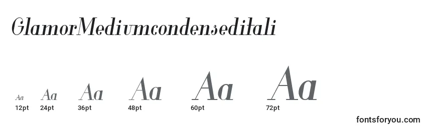 GlamorMediumcondenseditali Font Sizes
