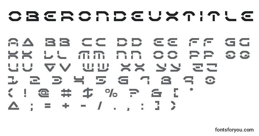 Czcionka Oberondeuxtitle – alfabet, cyfry, specjalne znaki