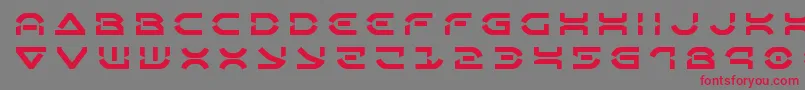 フォントOberondeuxtitle – 赤い文字の灰色の背景