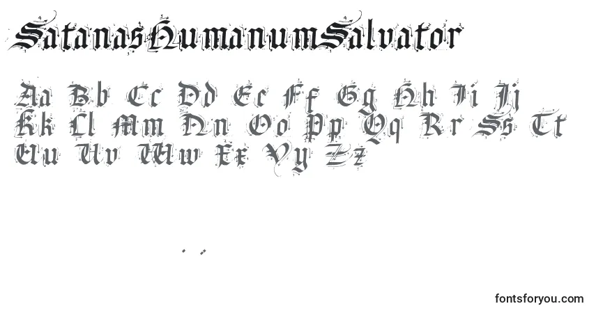 A fonte SatanasHumanumSalvator – alfabeto, números, caracteres especiais