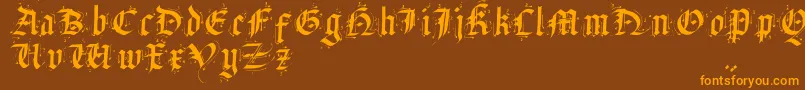 SatanasHumanumSalvator Font – Orange Fonts on Brown Background