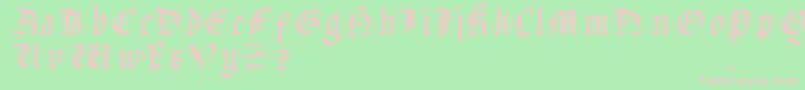 フォントSatanasHumanumSalvator – 緑の背景にピンクのフォント