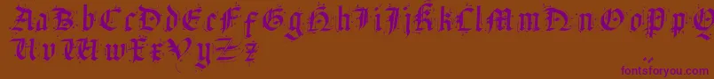 SatanasHumanumSalvator Font – Purple Fonts on Brown Background