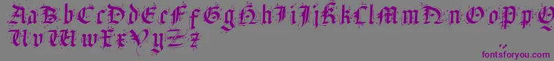 SatanasHumanumSalvator Font – Purple Fonts on Gray Background