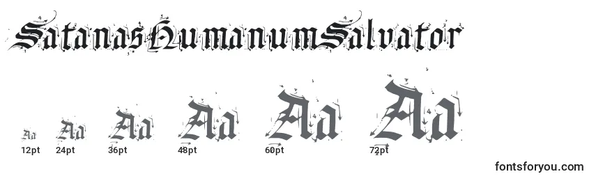 SatanasHumanumSalvator-fontin koot