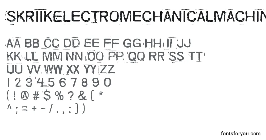 Шрифт SkriikElectroMechanicalMachine – алфавит, цифры, специальные символы