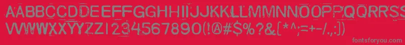 フォントSkriikElectroMechanicalMachine – 赤い背景に灰色の文字