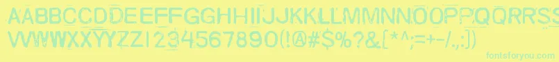 SkriikElectroMechanicalMachine Font – Green Fonts on Yellow Background