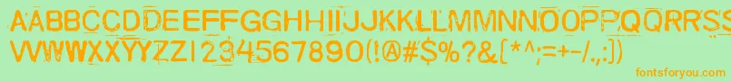 SkriikElectroMechanicalMachine Font – Orange Fonts on Green Background