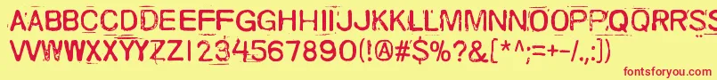 SkriikElectroMechanicalMachine Font – Red Fonts on Yellow Background