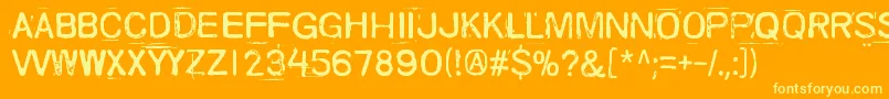 SkriikElectroMechanicalMachine Font – Yellow Fonts on Orange Background